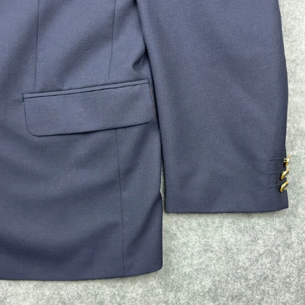 VTG Alexandre London Blazer Mens 42R Navy Blue Gold Button Wool Sport Coat UK